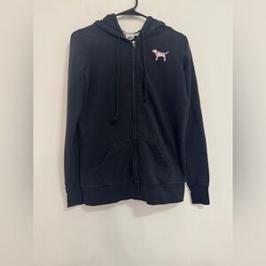 PINK Victoria's Secret Black Hoodie with Pink Logo
